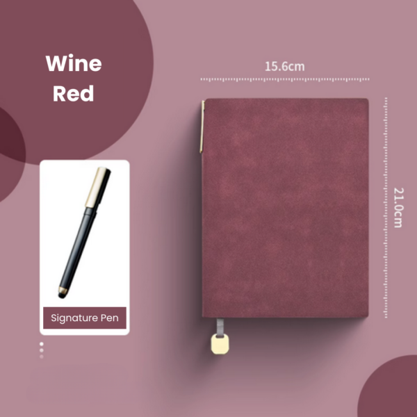 Deluxe PU Sheepskin Leather Notebook With Signature Pen With Custom Logo 21cm X15.6cm 256 Pages