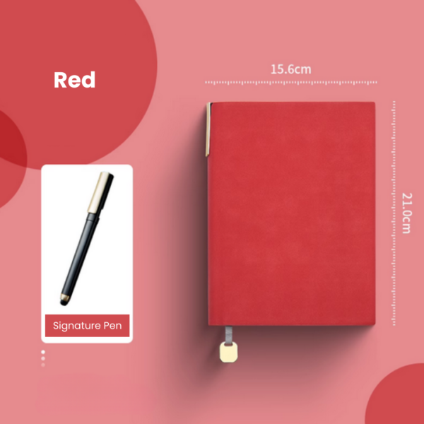 Deluxe PU Sheepskin Leather Notebook With Signature Pen With Custom Logo 21cm X15.6cm 256 Pages