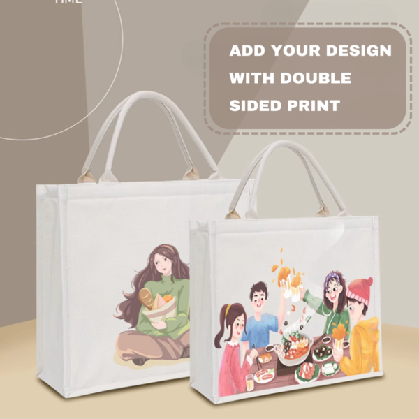 Water Proof Eco-Friendly Tote Bags White Canvas Cloth With Custom Logo