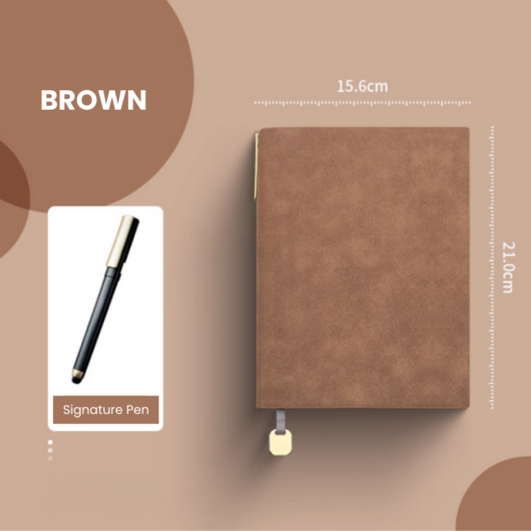 Deluxe PU Sheepskin Leather Notebook With Signature Pen With Custom Logo 21cm X15.6cm 256 Pages