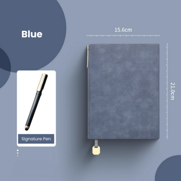 Deluxe PU Sheepskin Leather Notebook With Signature Pen With Custom Logo 21cm X15.6cm 256 Pages