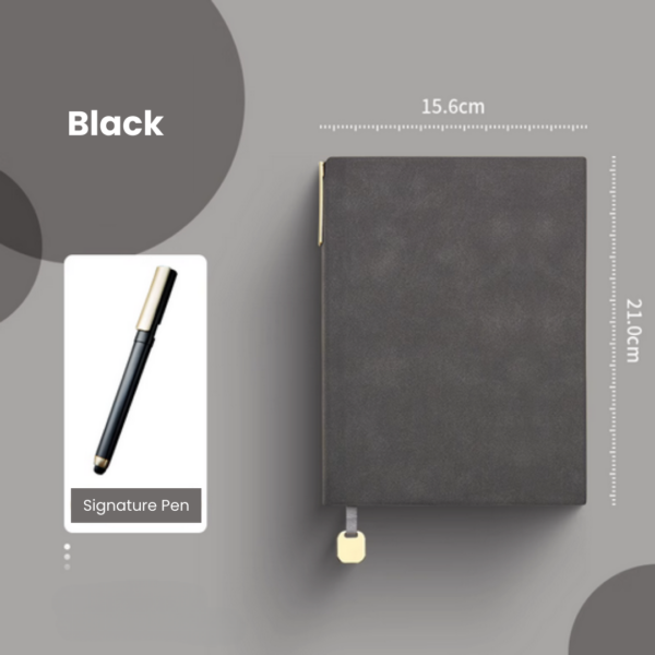 Deluxe PU Sheepskin Leather Notebook With Signature Pen With Custom Logo 21cm X15.6cm 256 Pages