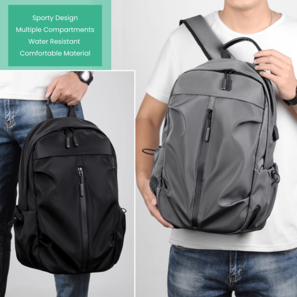Water Resistant Premium Sporty Backpack with Laptop Compartment Custom Logo Print
