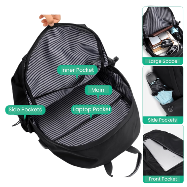 Water Resistant Premium Sporty Backpack with Laptop Compartment Custom Logo Print
